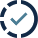 Blue checkmark on black background