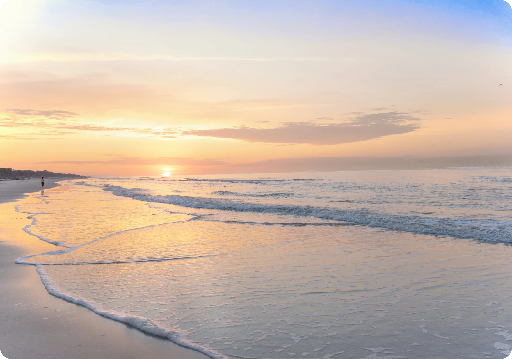 Serene ocean sunrise view